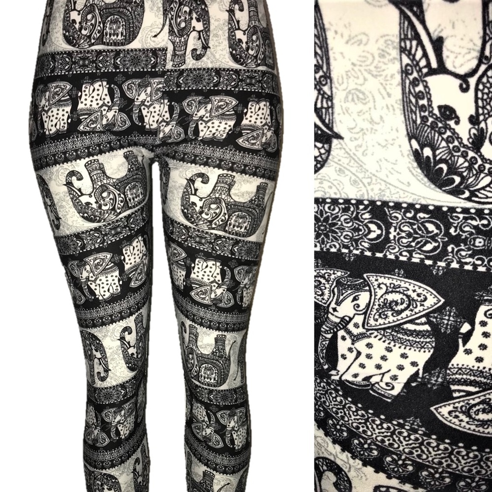Super Soft Leggings Hippie Elephant Modern Design